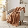 Beautyrest 50"x70" Marselle Oversized Faux Fur Heated Throw Brown Texture - 2 of 4