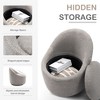 Modern Barrel Swivel Chairs with Concealed Storage, Round Upholstered Accent Chairs - 4 of 4