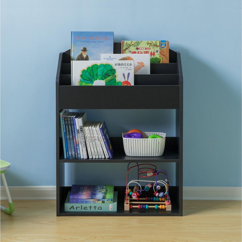 Basicwise Modern Wooden Storage Bookcase with Shelf, Playroom Bedroom Living and Office, 3 of 7