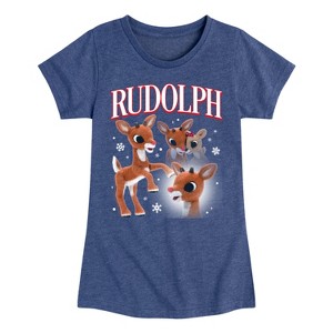 Girls' - Rudolph - Rudolph Bootleg Fitted Short Sleeve Graphic T-Shirt - 1 of 4