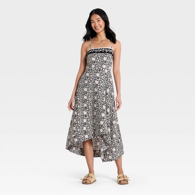 Женские платья Universal Thread Women's Asymmetrical Midi Sundress - Universal Thread™ Black Floral L — фото 3