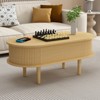 KWPZQEB Lift Top Coffee Table with Storage, Oval Center Table with Hidden Storage, Fluted Coffee Table for Living Room - 2 of 4