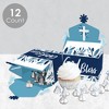Big Dot of Happiness Blue Elegant Cross - Treat Box Party Favors - Boy Religious Party Goodie Gable Boxes - Set of 12 - 3 of 4