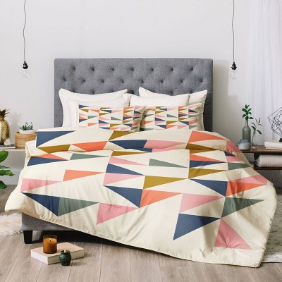 Twin Extra Long June Journal Floating Triangles Comforter Set - Deny Designs