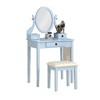 NicBex 30" Makeup Vanity Desk with Mirror and Stool,Retro Makeup Table with 3 Storage Drawers for Bedroom - 2 of 4