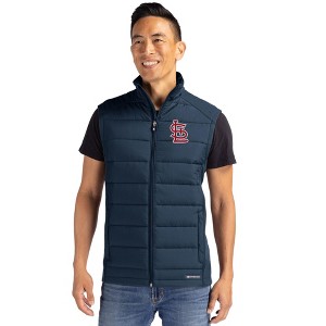 St Louis Cardinals Cutter & Buck Evoke Hybrid Softshell Recycled Mens Full Zip Vest - 1 of 1