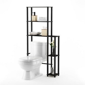 Furinno 3-Tier Over-The-Toilet Space Saver Rack Bathroom Shelf with 5 Shelves,Espresso/Black - 1 of 4