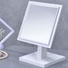 9.5" Tall Polyresin and Wood Make-Up Mirror on a Pedestal, White finish - 4 of 4