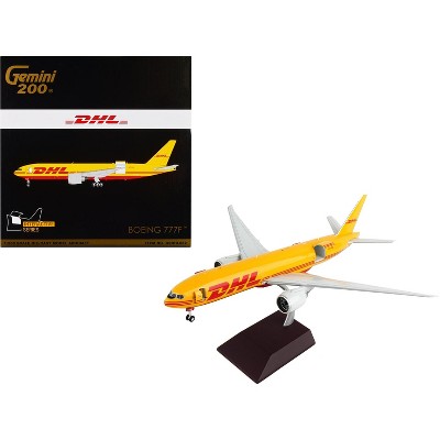 Boeing 777F Commercial Aircraft "DHL" Yellow "Gemini 200 - Interactive" Series 1/200 Diecast Model Airplane by GeminiJets