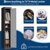 72" Metal Storage Cabinet with 2 Doors Lockers for Employees Students with Shelves for School Garage Office Gym Home Warehouse, Grey + Black - 4 of 4