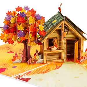 Paper Love 3D Frndly Cozy Autumn Home Pop Up Card - 1 of 4