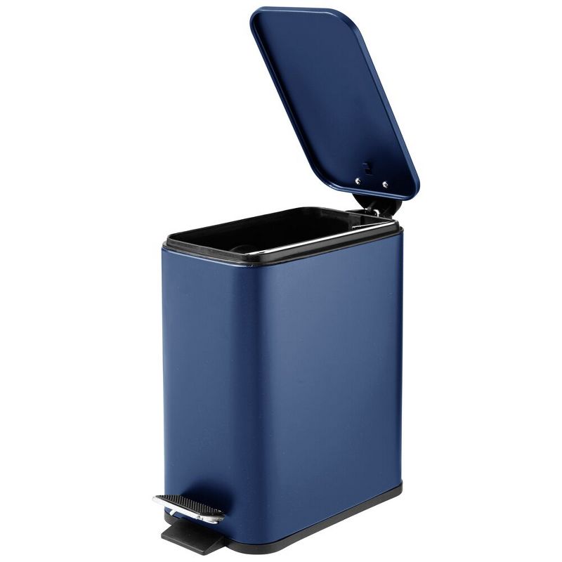 mDesign Slim Metal 1.3 Gallon Step Trash Can with Lid/Liner Bucket, 5 of 7