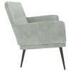 vidaXL Bench Light Gray 42.5 in.x31.1 in.x31.1 in. Velvet - 4 of 4