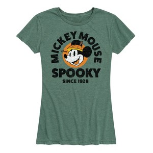 Women's Disney Spooky Since 1928 Short Sleeve Graphic T-Shirt - Heather Juniper - 2X - 1 of 4