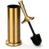 Home Mart Goods Stainless Steel Gold Toilet Brush Set with Holder - 16" Tall - 4 of 4