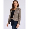 Seta T Women's Fashion Long Sleeve Faux Fur Fluffy Notch Lapel Cropped Jacket - 3 of 4