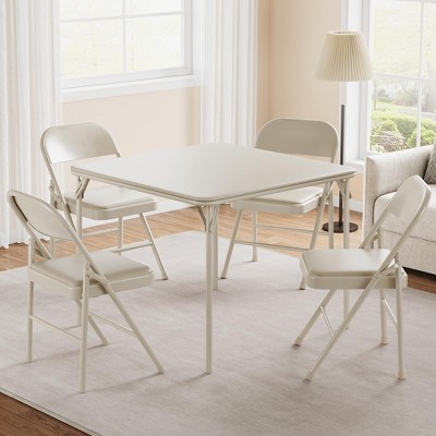 Folding Table, 33.6 Inch Folding Card Table, Portable Square Folding Table with PU Soft Cushion