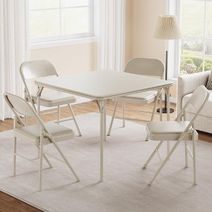 Folding Table, 33.6 Inch Folding Card Table, Portable Square Folding Table with PU Soft Cushion - 1 of 4