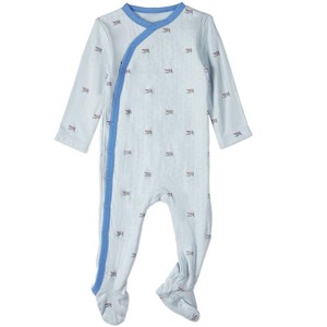 MiniMoi Baby and Toddler Boys "Row Your Boat Gently" Rayon Blend Pointelle Footie - 1 of 4