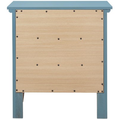 Teal 3-Drawer Solid Wood Nightstand with Nickel Hardware