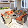 XIZZI 8PCS Furniture Set, Modular Sectional Sofa with Swivel Rocking Chairs and Side Table, Outside Coversation Set with Solar Coffee Table - 3 of 4