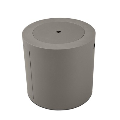 Aegean 24" Round Mist Gray Steel Propane Fire Pit Table