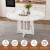 PAGED Extendable Dining Table Modern Round Kitchen Table with X-shaped Base, 42-59" Living Room Table for 4/6 Person, Space Saving - 3 of 4