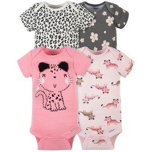 Onesies® Brand Baby Girls Short Sleeve Bodysuits, 4-Pack - 1 of 4