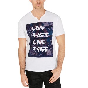 I.N.C International Concepts Mens Live Fast Live Free Graphic T-Shirt, White, Small - 1 of 1