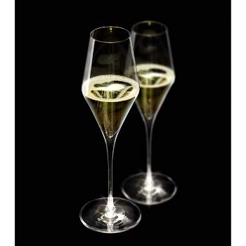 5.8oz 6pk Glass Champagne Trumpet with Gold Rim Drinkware Set - Stolzle  Lausitz