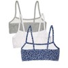 Fruit of the Loom Girls' Spaghetti Strap Sports Bra 3-Pack Multi Leo/White/Grey Heather 34 - 2 of 3