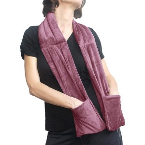 Herbal Concepts Aromatherapy Warming Scarf with Fur Collar and Pockets for Women – Heated Microwaveable Wrap for Comfort and Stress Relief – Mauve - 1 of 4