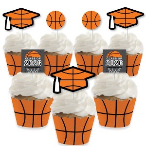 Big Dot of Happiness Grad Basketball - Cupcake Decoration - 2026 Graduation Party Cupcake Wrappers and Treat Picks Kit - Set of 24 - 1 of 4