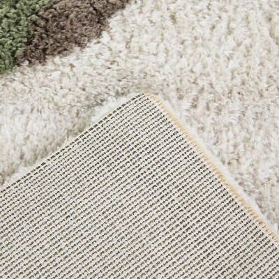 Serpieri Cream and Green Synthetic Kids' Rug 4' x 6'