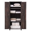 OKD 72" Farmhouse Decorative Storage Cabinets w/Hanging Rod & Adjustable Shelves - 4 of 4