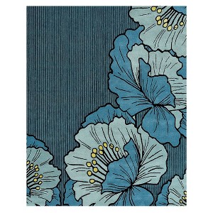 NICOLE MILLER NEW YORK Flora Grandeur Bloom Handcrafted Area Rug, Natural Wool Rug - 1 of 4