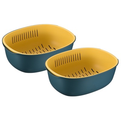 Unique Bargains Kitchen Colander Bowl Strainers Plastic Double Layered ...