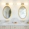 POWLIG 20.3-in 2-Light Gold Modern Dimmable Wall Sconce with Milky White Glass Shade - 3 of 4