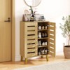 Costway 4-Tier Wooden Shoe Storage Cabinet with Doors Removable Shelves for Entryway - 2 of 4