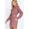 Slickblue Women's Comfy V-Neck Long Sleeve Terry Toweling Top with Elastic Hem - Color and Size Options - 3 of 4