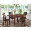 HomeStock 5-Piece Rectangle Mahogany Finish Solid Wood Top Dining table with 4-Chairs - 2 of 4