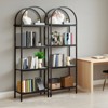 Industrial Arched Bookshelf 4-Tier - Metal Corner Shelf w/Adjustable Feet, Freestanding Bookcase for Living Room, Heavy-Duty Display Storage - 4 of 4