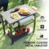3-Tier Outdoor Grill Cart with Storage Racks, Side Handle - 4 of 4
