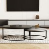 Gaoyangjiaju 31.5/23.7 In, Modern Round Coffee Table Set, Nesting Cocktail Tables with Black Metal Legs - 4 of 4