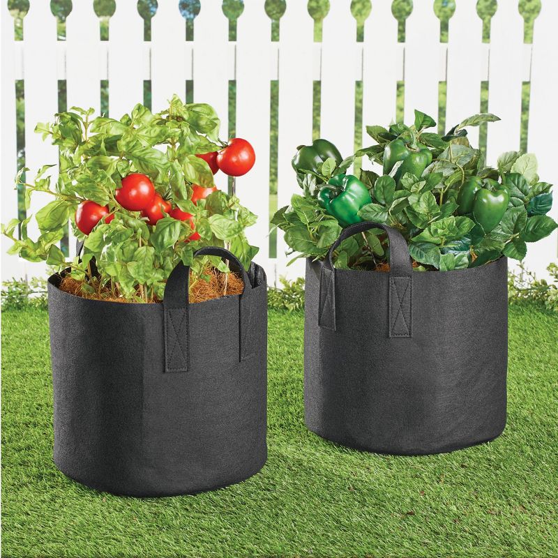 Collections Etc 7 Gallon Reusable Fabric Plant Grow Bags - Set of 5 NO SIZE, 2 of 4