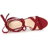 Allegra K Women's Velvet Lace Up Clear Heels Block Heel Sandals - 4 of 4