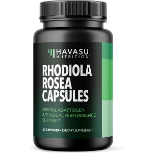 Rhodiola Rosea Capsule, Herbal Adaptogen for Mental and Physical Performance Support, Havasu Nutrition, 60ct - 1 of 4