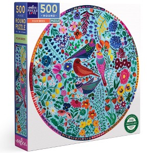 eeBoo Piece & Love: Four Birds Round Puzzle, 500 Pieces - 1 of 4