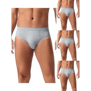 INSPIRE CHIC Men's 4 Pack Underwear Solid Color Elastic Waist Soft Comfortable Briefs - 1 of 4