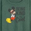 Women's - Disney - Mickey Kind Is Cool Lightweight French Terry Wide Neck Long Sleeve Shirt - 2 of 4